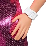 Barbie Fashionistas Doll 230 Blond Hair Metallic Pink Minidress Heart HYT88 view 6
