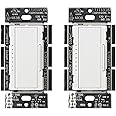 Lutron Maestro LED+ Dimmer Switch for Dimmable LED, Halogen and Incandescent Bulbs, 150W/Single-Pole or Multi-Location, MACL-153M-WH, White (2-Pack)