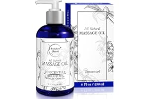 Unscented Massage Oil for Massage Therapy – 100% Natural Body Oil with Sweet Almond, Grapeseed & Jojoba for Premium Glide – Pure Carrier Blend for Aromatherapy – Brookethorne Naturals