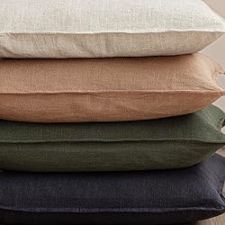 Foindtower Pack of 2, Decorative Linen Solid Throw