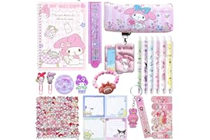 Cute School Supplies, Office Supplies Gift Set, Cute Stationary Including Notebook Pencil Case Pens Stickers Keychain Ruler B