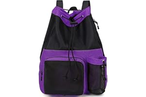 Lohol Mesh Drawstring Backpack with Shoe Bag, Durable Swimming String Sack with Handle for Sports Gym Yoga Beach Travel