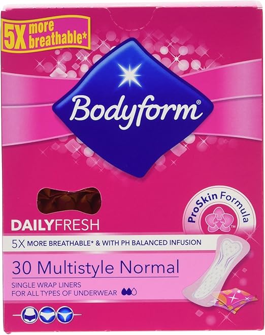 Bodyform Daily Fresh Liners Normal Multistyle Wrapped x30 Amazon.co.uk