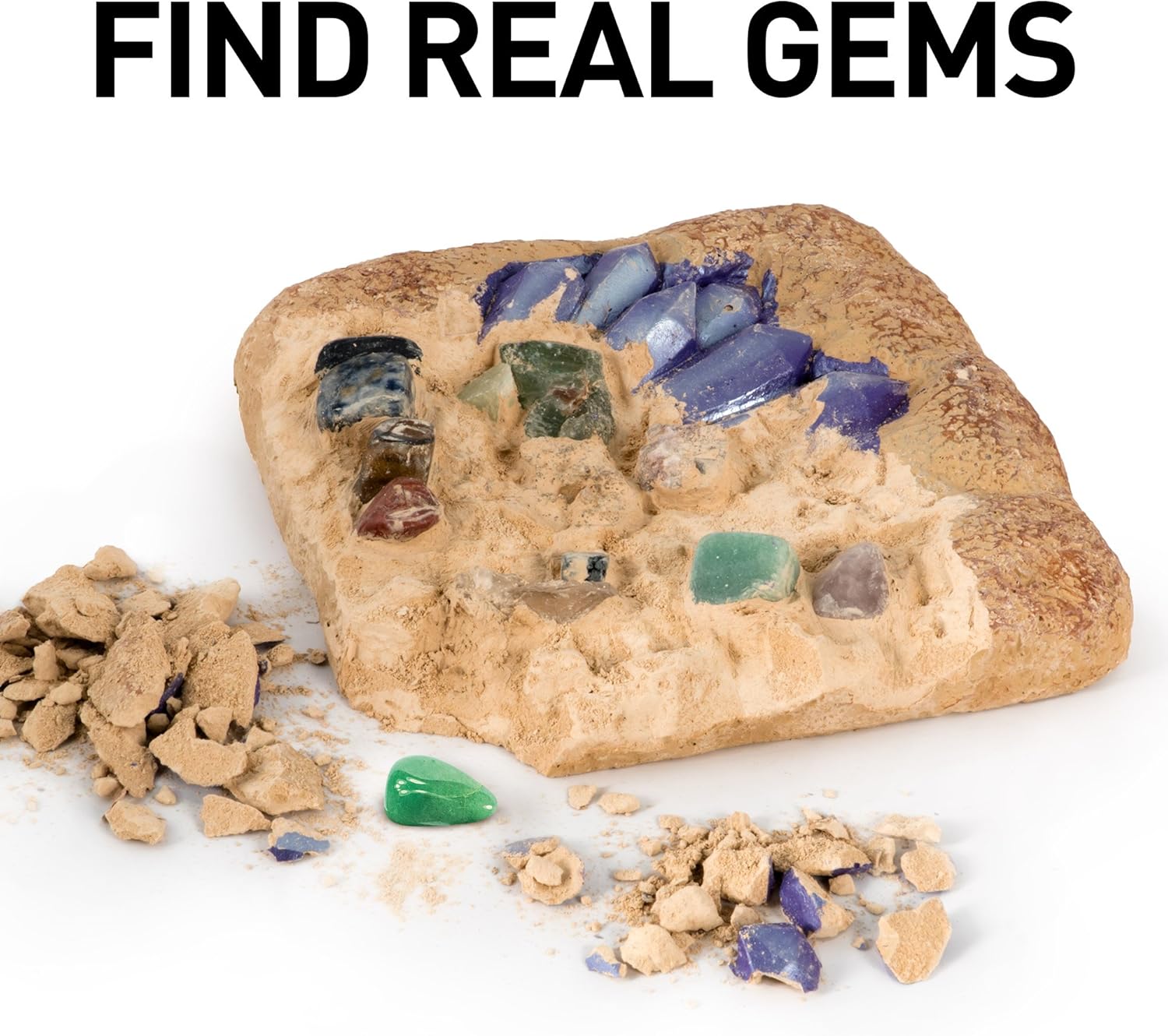 NATIONAL GEOGRAPHIC Mega Gemstone Dig Kit – Dig Up 15 Real Gems, STEM Science & Educational Toys make Great Kids Activities: Toys & Games
