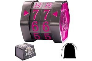 ALOBGHDC Metal MTG Life Counter, Game Skull Life Counter MTG with High Grade Gift Box Packag for Board Games, Tabletop Cards Games, TTRPGs, Compatible with MTGs, Black Nickel Wheels with Red Numbers