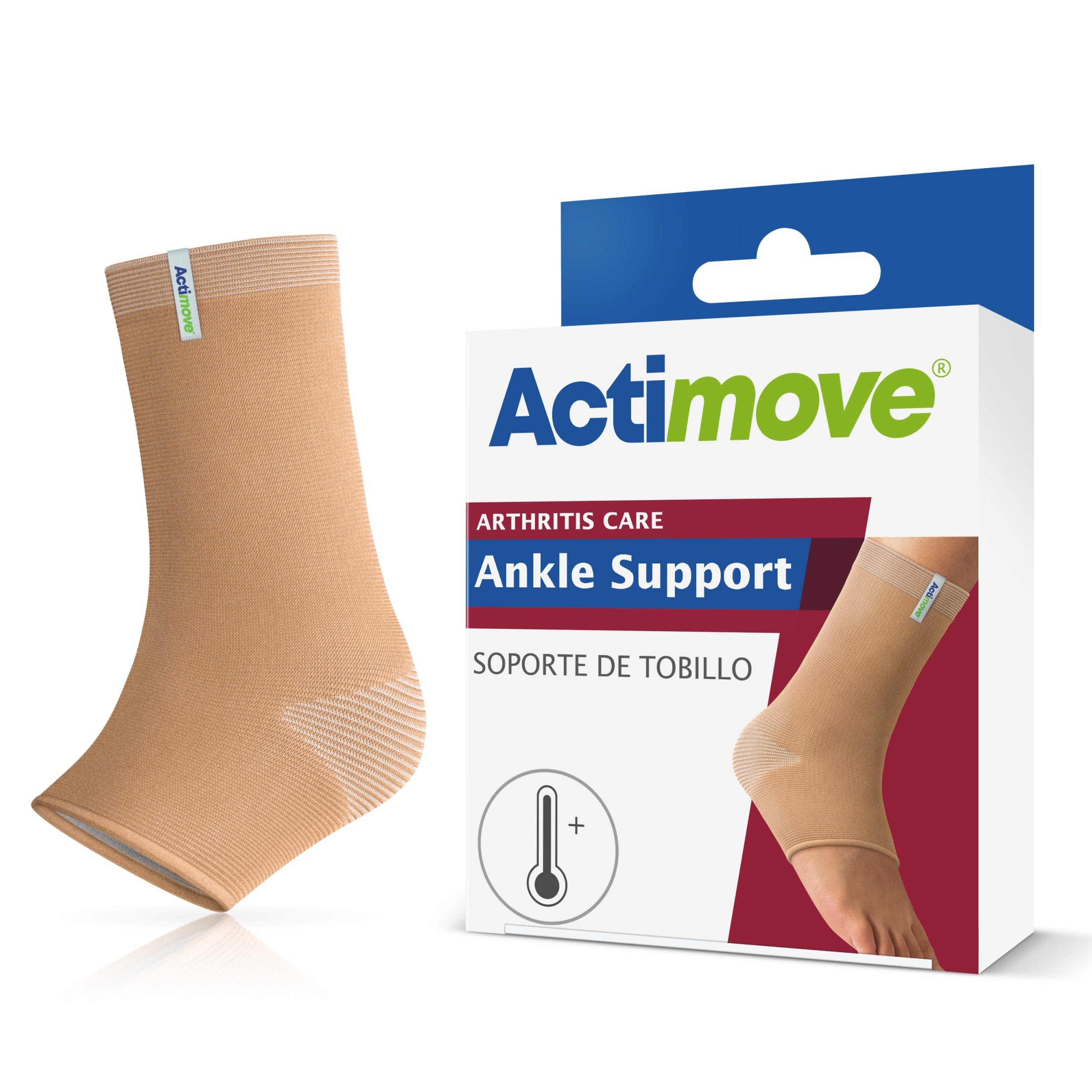 Actimove Arthritis Care Ankle Support with Heat-retaining Fabric for Men and Women – Drug-free Pain Management for Arthritis, Increases Blood Circulation – Left/Right Wear – Beige, XLarge
