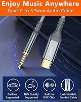 Herfair USB C to 3.5mm Aux Audio Cable for Samsung Galaxy S21 S20 Note 20 10 view 3