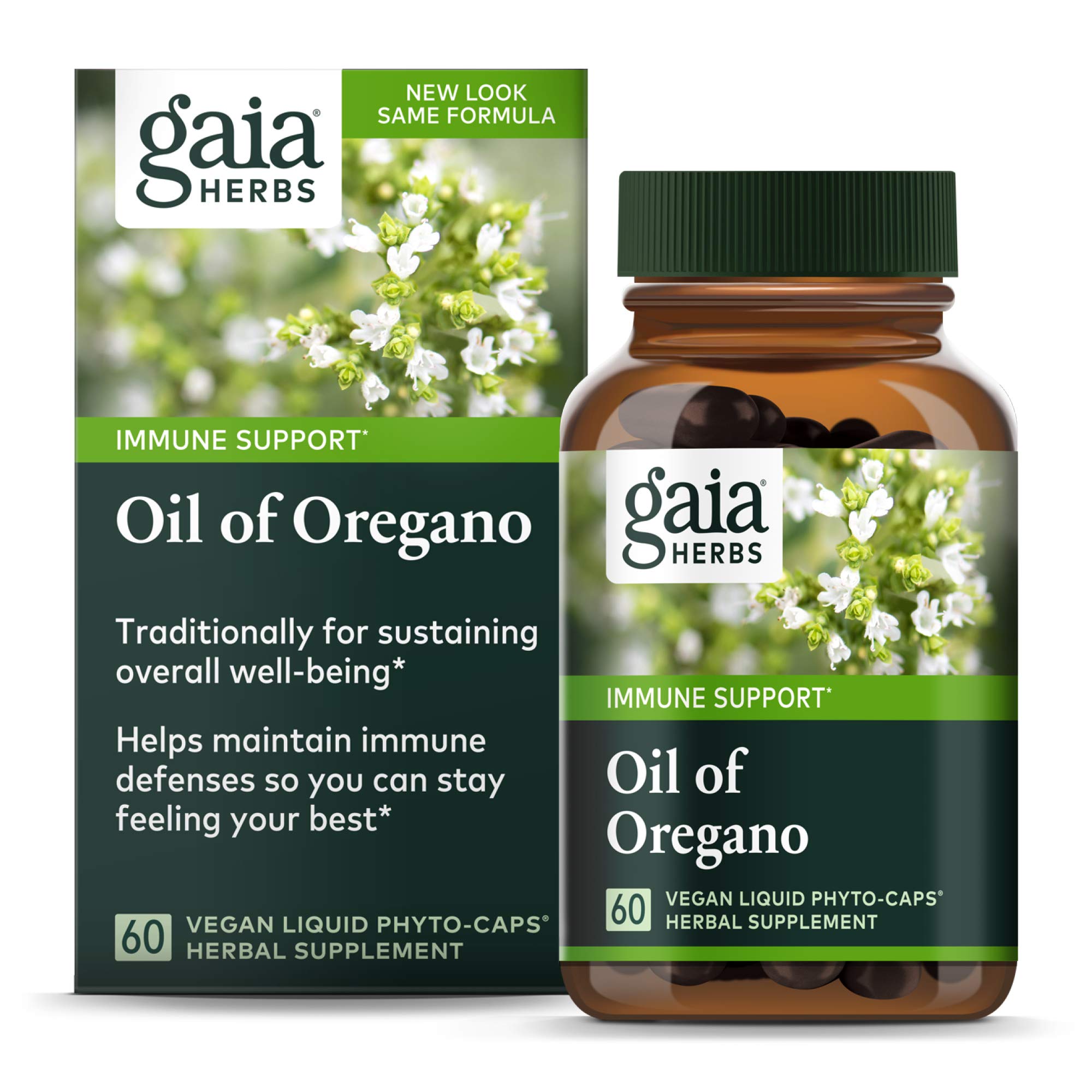 Gaia Herbs Oil of Oregano, Vegan Liquid Capsules, 60 Count - Immune and Intestinal Support for Healthy Digestive Flora