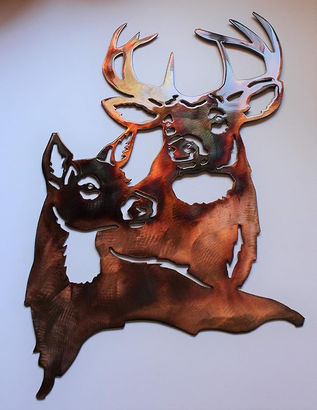 Deer Pair Metal Wall Art Handmade
