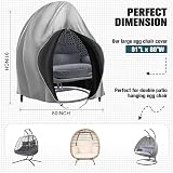 Widesmile Double Egg Chair Cover 420D Waterproof Grey with Drawstring view 2
