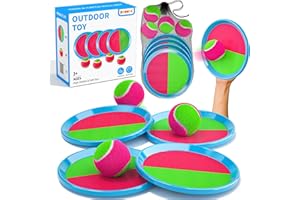 Bennol Toss and Catch Ball Game for Kids, 4 Paddles, 4 Balls & Storage Bag, Outdoor Toys for Ages 3-10, Yard Backyard Beach Games