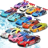 Soulchen 12 Pcs Color Changing Cars Water Activated Bath Toys Vehicles | Bulk Set for Party Favors, Changes Color in Water, Sensory Play, Racing Vehicles Design, Theme Giveaways, Gift Ready