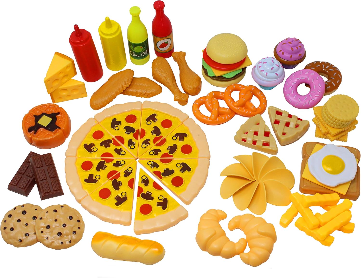 JOYIN 135 Piece Kitchen Game for Market Simulation - Fake Food Party Supplies and Holiday Accessories, Several Colours, child-size - Image 3