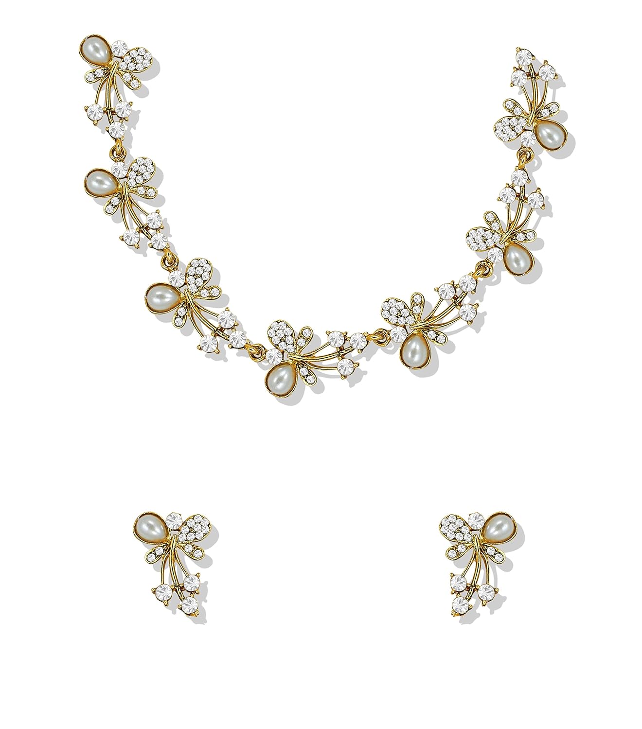zaveri pearls jewellery set for women (golden)(zpfk5216)