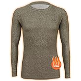 Realtree Reversible Mens Thermal Long Sleeve Shirt Hunting Gear- Base Layer Shirt for Men, Warm Waffle Knit Under Top Winter (US, Alpha, XX-Large, Regular, Regular, Duffle Green)