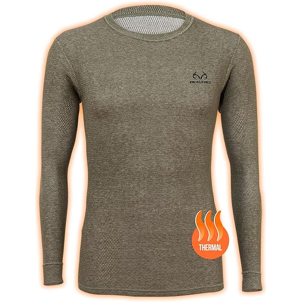 Realtree Reversible Mens Thermal Long Sleeve Shirt Hunting Gear
