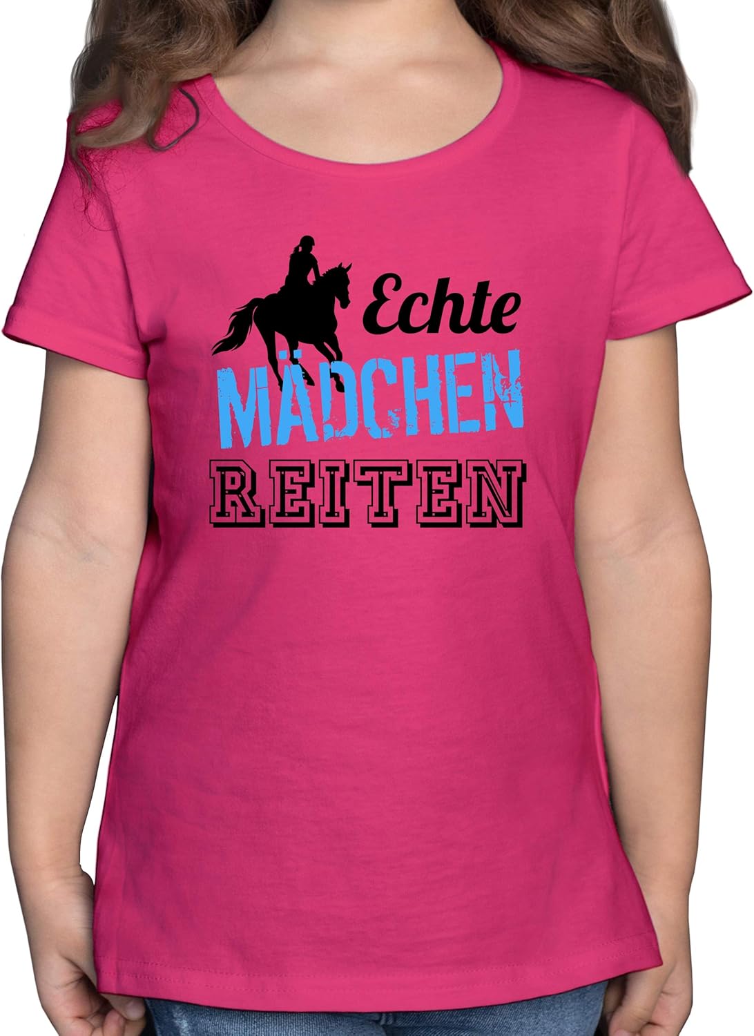 Shirtracer Sprüche Kind Echte Mädchen reiten Hellblau Mädchen