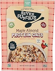 Seven Sundays Protein Oats, Maple Almond, 16 Oz Bag, Gluten Free, 11g Upcycled Protein, Enjoy Warm, Cool or as Overnight Oats