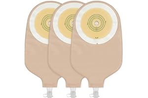 Ceeport 20 PCS Urostomy Bag Drainable Pouches with Measure Card, One Piece Ostomy Supplies for Colostomy Ileostomy Stoma Care, Cut-to-Fit