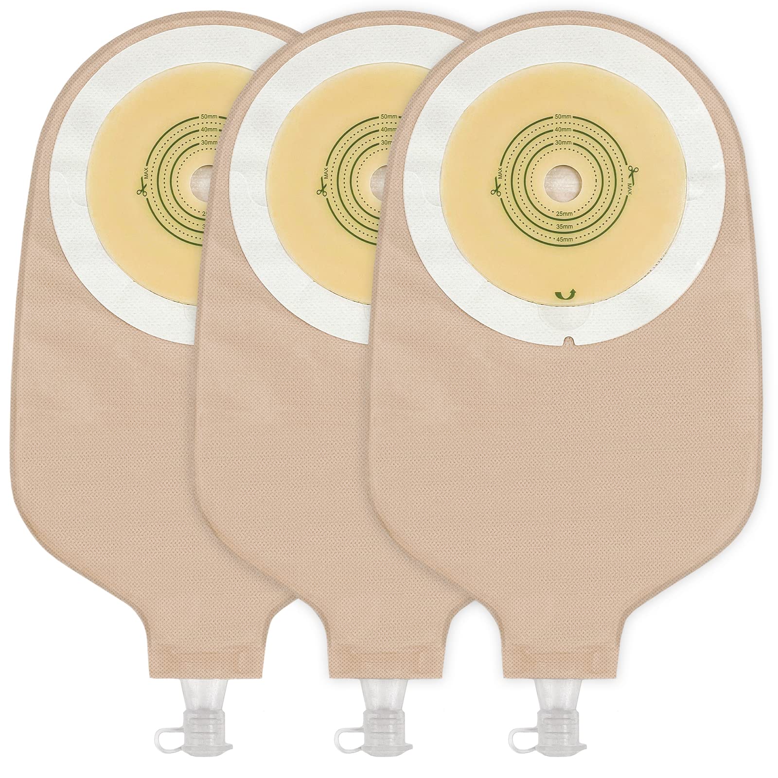 Photo 1 of Ceeport 20 PCS Urostomy Bag Drainable Pouches with Measure Card, One Piece Ostomy Supplies for Colostomy Ileostomy Stoma Care, Cut-to-Fit