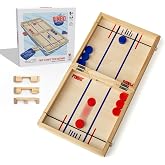 Pinbo Sling Puck Game (18") Premium Wooden Foldable Board | 2 Player Tabletop Game for Adults &amp; Kids | Travel Friendly Classic Slingshot Game