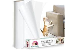 Mimi&Bubu [0.2 mm Extra-Thick BPA-Free] Anti Scratch Furniture Protector(160" x 13"), Single-Sided Sticky Couch Protector for Cats and Dogs, Couch Corner Guard from Claws, Cat Scratch Deterrent Tape