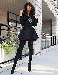Zeagoo Women's Fashion Trench Coat Faux Fur Lapel