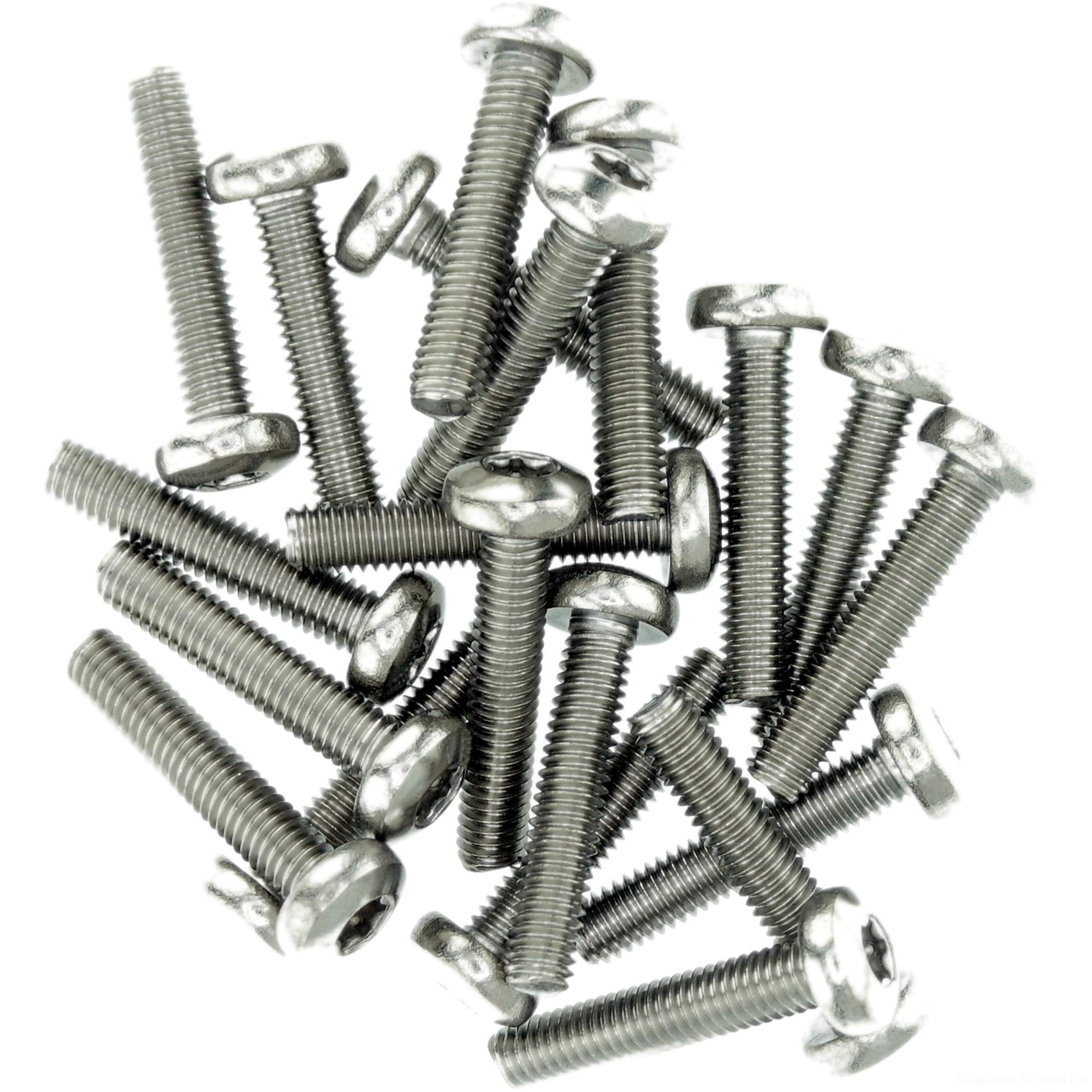 M6 (6mm x 30mm) TX Pan Thread Rolling Screw - Stainless Steel (A2) (Pack of 20)