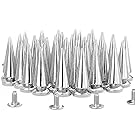 RUBYCA 25MM 20 Sets Large Metal Big Tree Spikes and Studs Metallic Screw-Back for DIY Leather-craft Silver Color