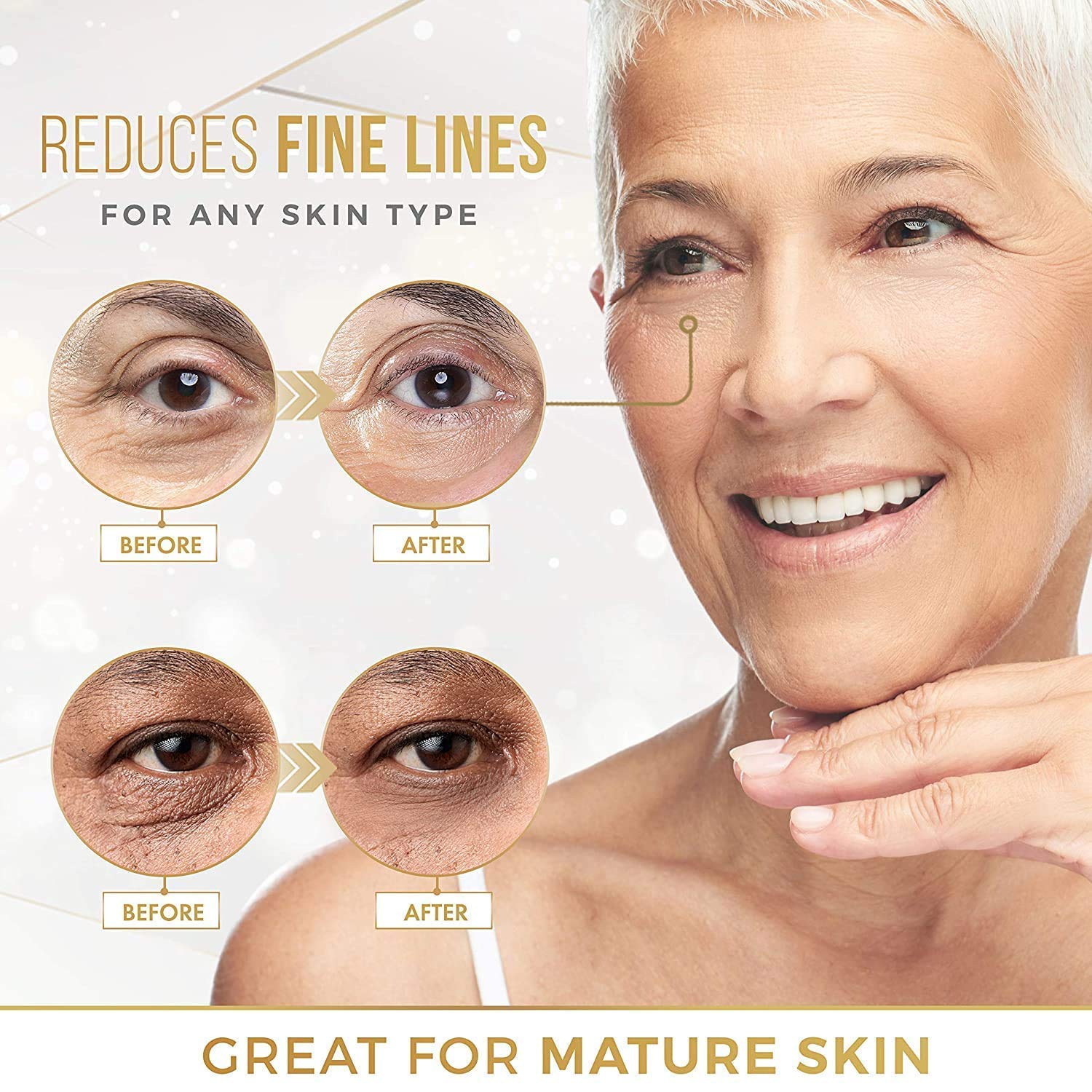 24K Gold Eye Mask– 20 Pairs - Puffy Eyes and Dark Circles Treatments – Look Less Tired and Reduce Wrinkles and Fine Lines Undereye, Revitalize and Refresh Your Skin: Beauty