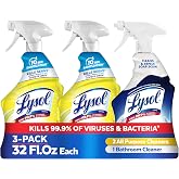 Lysol All Purpose Cleaner + Bathroom Cleaner Spray, 32oz, 3 Pack | Multipurpose Cleaner, Sanitizer & Disinfectant Spray, Degr