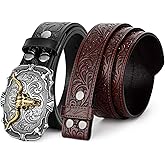 BELTROAD Cowboy Belts for Men Women Western Leather Buckle Belt Set Cowgirl Country Belt for Jeans Retro Christmas Gift Belt