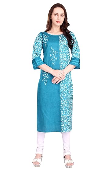 Womens Pure Cotton Printed A-line Kurta
