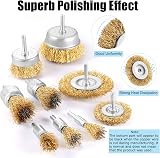 DazSpirit 9-Piece Wire Brush Set for Drills 1/4 Inch Shank Brass Coated Cup view 6