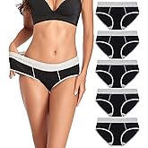 dorcastimo Womens Underwear Cotton Hipster Panties for Women Mid Rise Underwear Soft Full Coverage Briefs 5 Pack