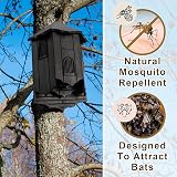 VIREESR Wooden Castle Bat House Large Three Chamber Black Durable Easy Hang view 2