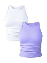 OQQ Women's 2 Piece Tank Tops Crew Neck Sleeveless