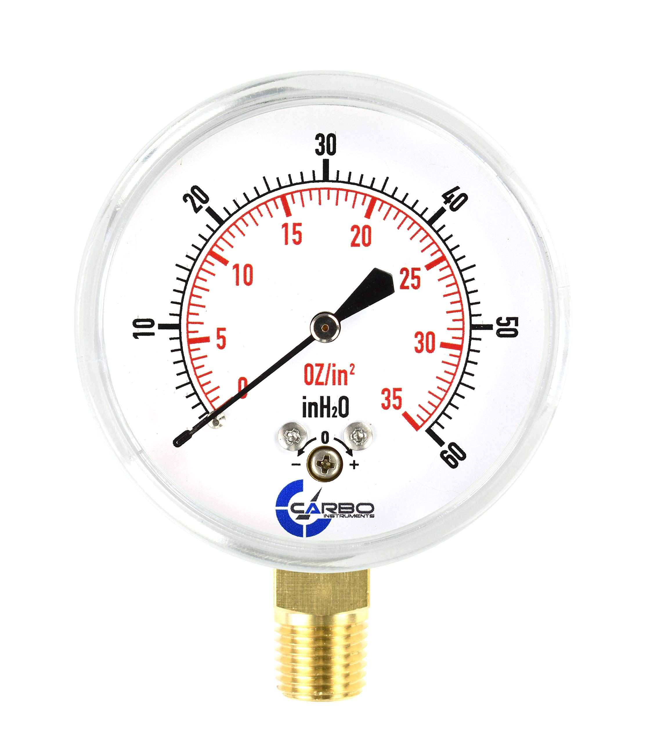 Mua Diaphragm Low Pressure Capsule Gauge, 21/2" Dial, 035 oz/060in H2O Range, 1/4" NPT Lower