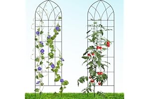 Gray Bunny Garden Trellis for Climbing Plants Outdoor - 2 Pack - 58" x 16" Cucumber Trellis, Rust Proof Metal Trellis for Tomatoes, Vines, Flower Beds, Roses