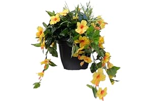 Silk Plant Decor and More UV-Protected Patio Flowering Tabletop (Hibiscus Yellow)