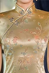 Shanghai Story Short Sleeve Long Qipao Brocade