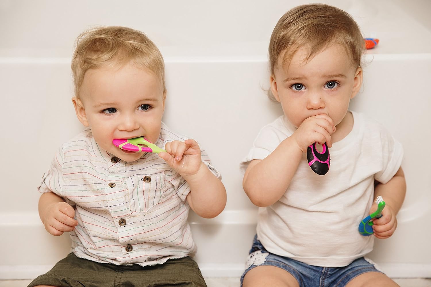 Amazon.com : Farber Baby Toothbrush & Toddler Toothbrush for 0-2 Years Old | Teething Finger Handle | BPA Free with Baby Toothpaste Indicator | Extra Soft ...