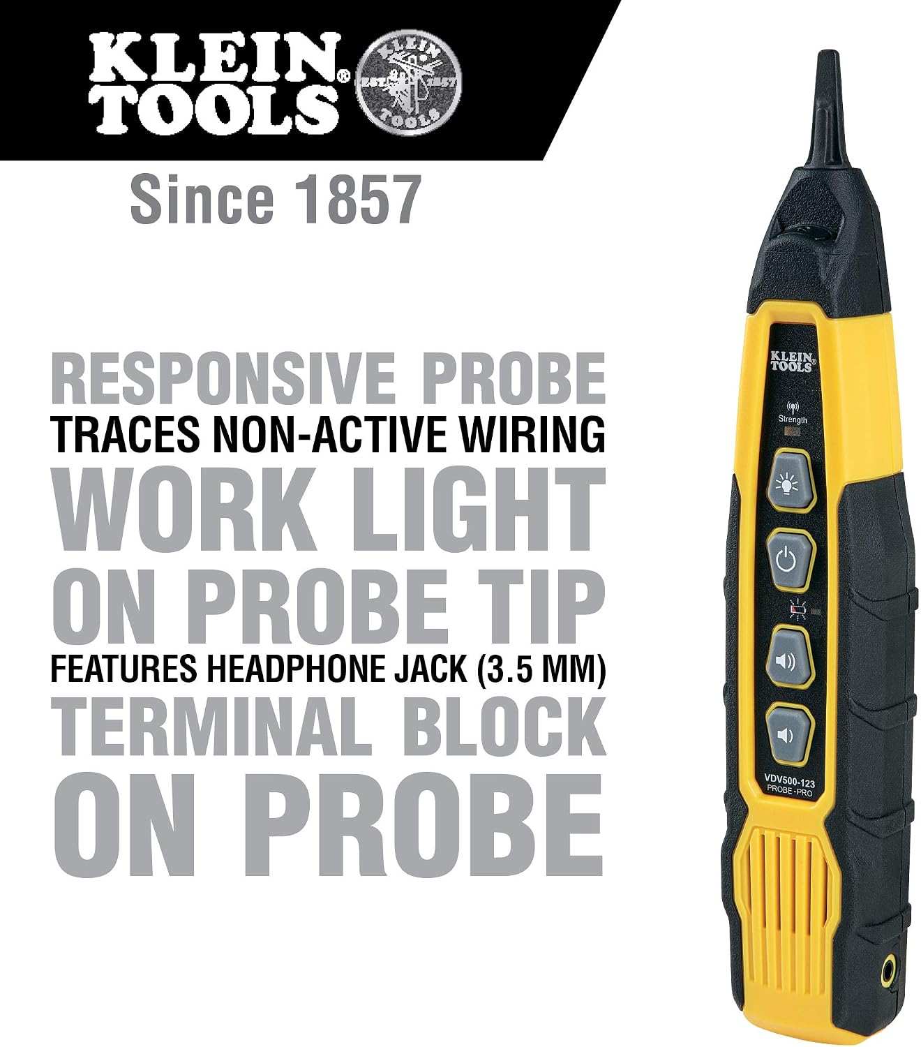 Klein Tools VDV500-123 Cable Tracer Probe-Pro Tracing Probe with Replaceable Non-Metallic - Image 3