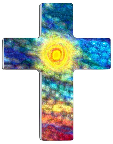 metALUm Exklusives Wandkreuz aus Metall und Acrylglas | Sonne | #55002B