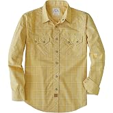 Dubinik&reg; Pearl Snap Shirts for Men Long Sleeve Lightweight Casual Western Plaid Cowboy Cotton Vintage Work Shirt