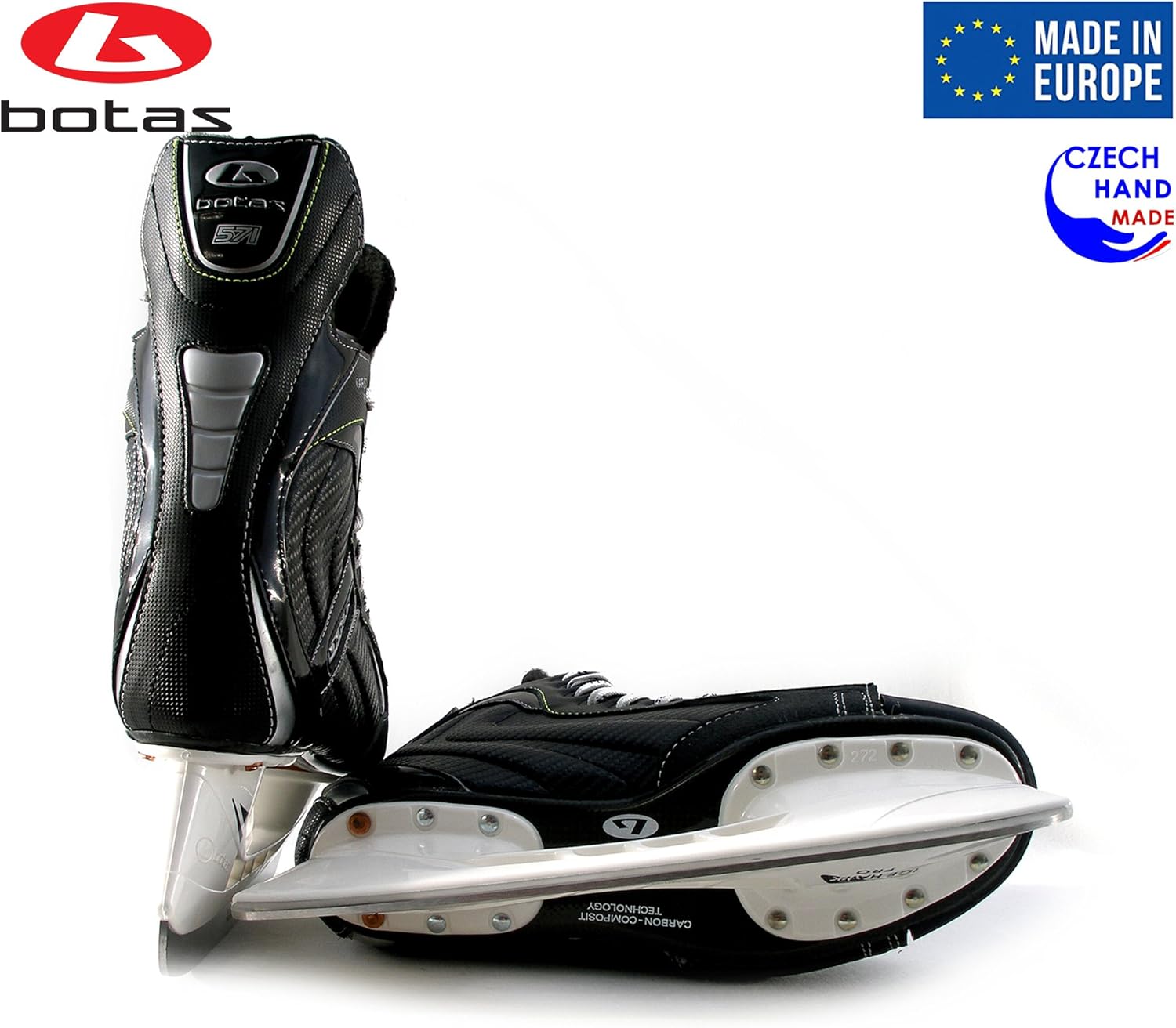 Botas - Largo 571 PRO - Men's Ice Hockey Skates | Made in Europe (Czech Republic) | Color: Black : Sports & Outdoors