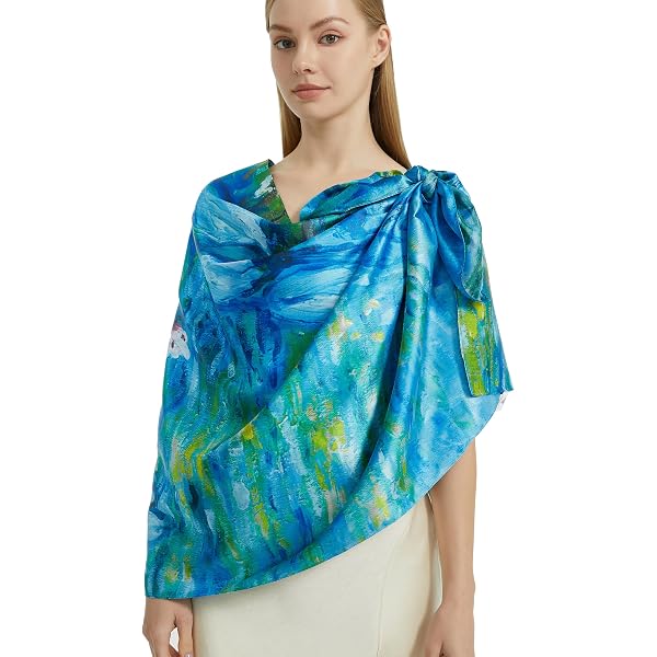 LissKiss Pashmina-Schal Mit Ombre Paisley-Muster & Fransen – Blau, 70x180 Cm, Aus Weichem Material