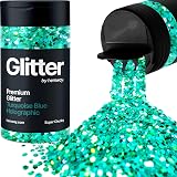 Hemway Holographic Turquoise Glitter Shaker 130g 1/8 inch Metal Flake view 1