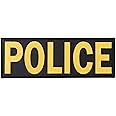 SUVIYA Police Patch with Hook and Loop (Golden Yellow, 11x4 inch)