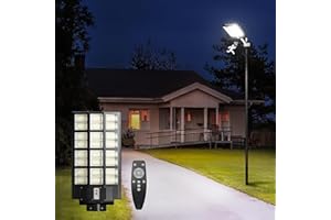 SUPERDANNY Solar Street Light, 1200W Solar Light Outdoor Waterproof, 9000K Bright Solar Powered Flood Light, Motion Sensor Parking Lot Light, Dusk to Dawn Security LED Lamp for Outside Yard, Barn